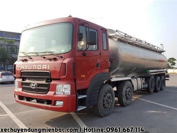 Xe téc chở xăng dầu 28 khối Hyundai HD360 Bồn Nhôm